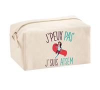 Planetee Trousse Multifonction J'peux Pas Atsem | Trousse Scolaire Maquillage Idée Cadeau Collègue Noël Anniversaire | Trousse pour Fournitures Scolaires et de Bureau