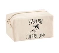 Planetee Trousse Multifonction J'peux Pas Base Jump | Trousse Scolaire Maquillage Idée Cadeau Collègue Noël Anniversaire | Trousse pour Fournitures Scolaires et de Bureau