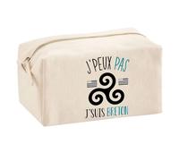 Planetee Trousse Multifonction J'peux Pas Breton | Trousse Scolaire Maquillage Idée Cadeau Collègue Noël Anniversaire | Trousse pour Fournitures Scolaires et de Bureau