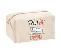 Planetee Trousse Multifonction J'peux Pas Caravane | Trousse Scolaire Maquillage Idée Cadeau Collègue Noël Anniversaire | Trousse pour Fournitures Scolaires et de Bureau