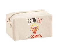 Planetee Trousse Multifonction J'peux Pas Compta | Trousse Scolaire Maquillage Idée Cadeau Collègue Noël Anniversaire | Trousse pour Fournitures Scolaires et de Bureau
