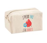 Planetee Trousse Multifonction J'peux Pas Diabète | Trousse Scolaire Maquillage Idée Cadeau Collègue Noël Anniversaire | Trousse pour Fournitures Scolaires et de Bureau