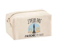 Planetee Trousse Multifonction J'peux Pas Échecs Échec Et Mat | Trousse Scolaire Maquillage Idée Cadeau Collègue Noël Anniversaire | Trousse pour Fournitures Scolaires et de Bureau