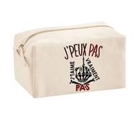 Planetee Trousse Multifonction J'peux Pas Je t'aime Pas | Trousse Scolaire Maquillage Idée Cadeau Collègue Noël Anniversaire | Trousse pour Fournitures Scolaires et de Bureau