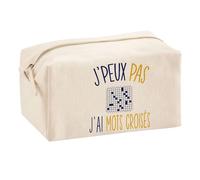 Planetee Trousse Multifonction J'peux Pas Mots Croisés | Trousse Scolaire Maquillage Idée Cadeau Collègue Noël Anniversaire | Trousse pour Fournitures Scolaires et de Bureau