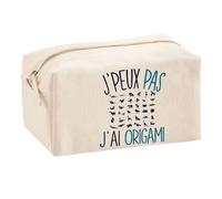 Planetee Trousse Multifonction J'peux Pas Origami | Trousse Scolaire Maquillage Idée Cadeau Collègue Noël Anniversaire | Trousse pour Fournitures Scolaires et de Bureau