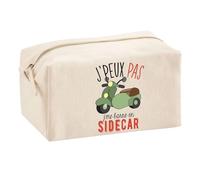 Planetee Trousse Multifonction J'peux Pas Sidecar | Trousse Scolaire Maquillage Idée Cadeau Collègue Noël Anniversaire | Trousse pour Fournitures Scolaires et de Bureau