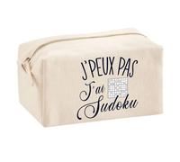 Planetee Trousse Multifonction J'peux Pas Sudoku | Trousse Scolaire Maquillage Idée Cadeau Collègue Noël Anniversaire | Trousse pour Fournitures Scolaires et de Bureau