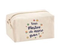 Planetee Trousse Multifonction Martine Elle Assure Grave - Pochette Maquillage Make-up Trousse pour Fournitures Bureau Cadeau Fête des Mères Anniversaire Soeur Noël Tata Marraine