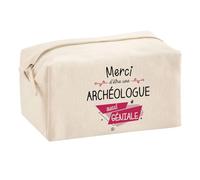 Planetee Trousse Multifonction Merci Archéologue Géniale | Trousse Scolaire Fournitures Bureau Maquillage Idée Cadeau Collègue Noël Anniversaire