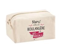 Planetee Trousse Multifonction Merci Boulangère Géniale | Trousse Scolaire Fournitures Bureau Maquillage Idée Cadeau Collègue Noël Anniversaire