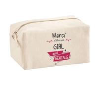Planetee Trousse Multifonction Merci Girl Géniale | Trousse Scolaire Fournitures Bureau Maquillage Idée Cadeau Collègue Noël Anniversaire
