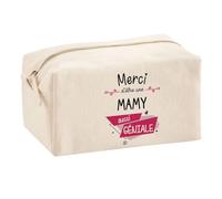 Planetee Trousse Multifonction Merci Mamy Géniale | Trousse Scolaire Maquillage Idée Cadeau Collègue Noël Anniversaire | Trousse pour Fournitures Scolaires et de Bureau