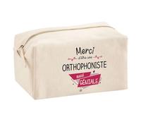 Planetee Trousse Multifonction Merci Orthophoniste Géniale | Trousse Scolaire Maquillage Idée Cadeau Collègue Noël Anniversaire | Trousse pour Fournitures Scolaires et de Bureau