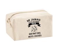Planetee Trousse Multifonction Ne sous-Estimez Pas Mots Croisés Personnalisable Prénom Idée Cadeau