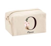 Planetee Trousse Multifonction Olympe Lettre Fleur | Trousse Scolaire Fournitures Bureau Maquillage Idée Cadeau Collègue Noël Anniversaire