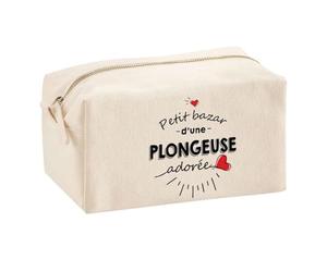 Planetee Trousse Multifonction Petit Bazar d'une Plongeuse adorée - Trousse Scolaire Fournitures Bureau Maquillage Idée Cadeau Collègue Noël Anniversaire