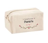 Planetee Trousse Multifonction Pianiste au Top - Trousse Scolaire Maquillage Idée Cadeau Collègue Noël Anniversaire - Trousse Fourniture Bureau