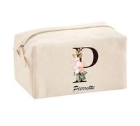 Planetee Trousse Multifonction Pierrette Lettre Fleur | Trousse Scolaire Maquillage Idée Cadeau Collègue Noël Anniversaire | Trousse pour Fournitures Scolaires et de Bureau