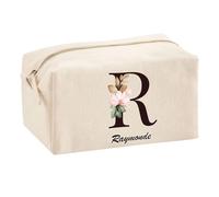 Planetee Trousse Multifonction Raymonde Lettre Fleur | Trousse Scolaire Maquillage Idée Cadeau Collègue Noël Anniversaire | Trousse pour Fournitures Scolaires et de Bureau