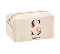 Planetee Trousse Multifonction Soraya Lettre Fleur | Trousse Scolaire Maquillage Idée Cadeau Collègue Noël Anniversaire | Trousse pour Fournitures Scolaires et de Bureau