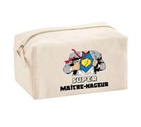 Planetee Trousse Multifonction Super Maître-Nageur Super-Héros | Trousse Scolaire Maquillage Idée Cadeau Collègue Noël Anniversaire | Trousse pour Fournitures Scolaires et de Bureau