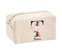 Planetee Trousse Multifonction Thérèse Lettre Fleur | Trousse Scolaire Maquillage Idée Cadeau Collègue Noël Anniversaire | Trousse pour Fournitures Scolaires et de Bureau