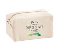 Planetee Trousse Multifonction Un Chef de Service Inoubliable | Trousse Scolaire Maquillage Idée Cadeau Collègue Noël Anniversaire | Trousse pour Fournitures Scolaires et de Bureau