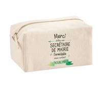 Planetee Trousse Multifonction Une Secrétaire de Mairie Inoubliable | Trousse Scolaire Maquillage Idée Cadeau Collègue Noël Anniversaire | Trousse pour Fournitures Scolaires et de Bureau
