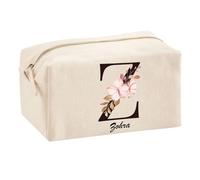 Planetee Trousse Multifonction Zohra Lettre Fleur | Trousse Scolaire Maquillage Idée Cadeau Collègue Noël Anniversaire | Trousse pour Fournitures Scolaires et de Bureau