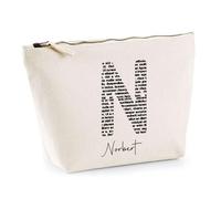 Planetee Trousse Norbert Lettre Littérature - Pochette Toilette Maquillage - Idée Cadeau Prénom Livre Lecture Anniversaire Oncle Parrain Beau Papa Collègue Départ Retraite Noël