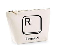 Planetee Trousse Renaud Lettre Clavier - Pochette Toilette Maquillage - Idée Cadeau Prénom Informaticien G amer Anniversaire Oncle Parrain Beau Papa Collègue Départ Retraite Noël