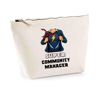 Planetee Trousse Super Community Manager - Idée Fête des mères Cadeau Travail Retraite Trousse Maquillage Toilette