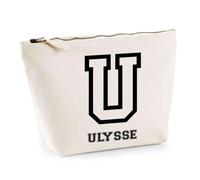 Planetee Trousse Ulysse Lettre Sport - Pochette Toilette Maquillage - Idée Cadeau Prénom Style Basket Université Anniversaire Oncle Parrain Beau Papa Collègue Départ Retraite Noël