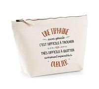 Planetee Trousse Une Tiphaine Aussi géniale - Pochette de Toilette Maquillage Idée Cadeau Femme Mamie Fête des Mères