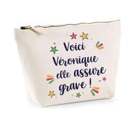 Planetee Trousse Véronique Elle Assure Grave - Pochette Maquillage Make-up Toilette Cadeau Fête des Mères Anniversaire Soeur Noël Tata Marraine