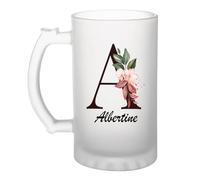 Planetee Verre à Bière Albertine | Chope Givrée en Verre Trempé 470 ml à Anse Recto Verso | Apéro Bar Bistrot Match | Cadeau Homme Anniversaire Fête des Pères