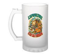 Planetee Verre à Bière L'apiculture c'est ma thérapie | Chope Givrée en Verre Trempé 470 ml à Anse Recto Verso | Apéro Bar Bistrot Match | Cadeau Homme Anniversaire Fête des Pères