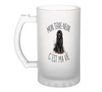 Planetee Verre à Bière Mon Terre-Neuve C'est Ma Vie | Chope Givrée à Anse Verre Trempé | Idée Cadeau Homme Femme Anniversaire Noël Fête des Pères | Imprimé en Bretagne
