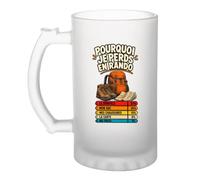 Planetee Verre à Bière Randonnée Pourquoi je perds | Chope Givrée en Verre Trempé 470 ml à Anse Recto Verso | Apéro Bar Bistrot Match | Cadeau Homme Anniversaire Fête des Pères