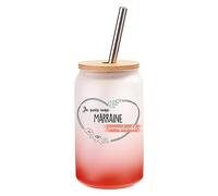 Planetee Verre Cocktail Marraine Irremplacable | Idée Cadeau Verre à Eau avec Paille