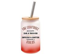 Planetee Verre Cocktail Une Comptable Formidable | Idée Cadeau Verre à Eau avec Paille