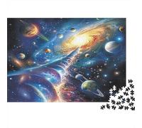 planètes cosmiques Puzzle 1000 Pièces Jouet en Bois Cadeau Unique De l'art De La Décoration Galaxie Challenge Toy Adultes Et Enfants À Partir De 14 Ans 1000pcs (75x50cm)