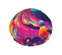 Planètes De L'Univers Artistique Bonnet De Douche Pour Femme Double Couche Bonnet De Douche Imperméable Charlotte Cheveux Pour Voyage Salon Hôtel