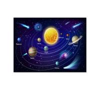 Planètes du système Solaire Autour du Soleil，Puzzle pour Adultes 1000 Pièces en Papier Éducatif Détente Jouet Cadeau pour Enfants（50x70cm）-O89