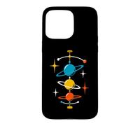 Planètes en orbite du Milieu du siècle âge Atomique rétro Science Spatiale Coque pour iPhone 15 Pro Max