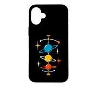 Planètes en orbite du Milieu du siècle âge Atomique rétro Science Spatiale Coque pour iPhone 16 Plus