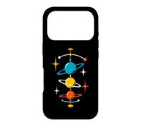 Planètes en orbite du Milieu du siècle âge Atomique rétro Science Spatiale Coque pour iPhone 17 Pro