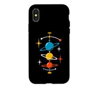 Planètes en orbite du Milieu du siècle âge Atomique rétro Science Spatiale Coque pour iPhone X/XS
