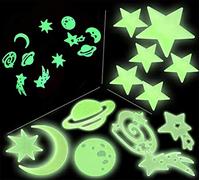 Planètes et étoiles phosphorescentes, autocollants muraux fluorescents, autocollants décoratifs pour chambre de bébé et d'enfant